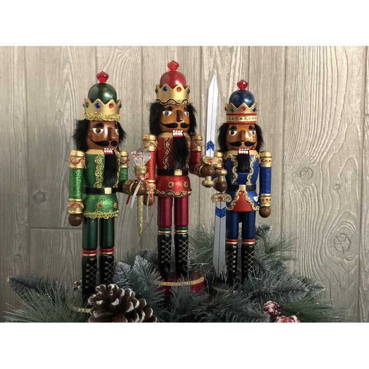 3 Piece Bejeweled King Nutcracker Set